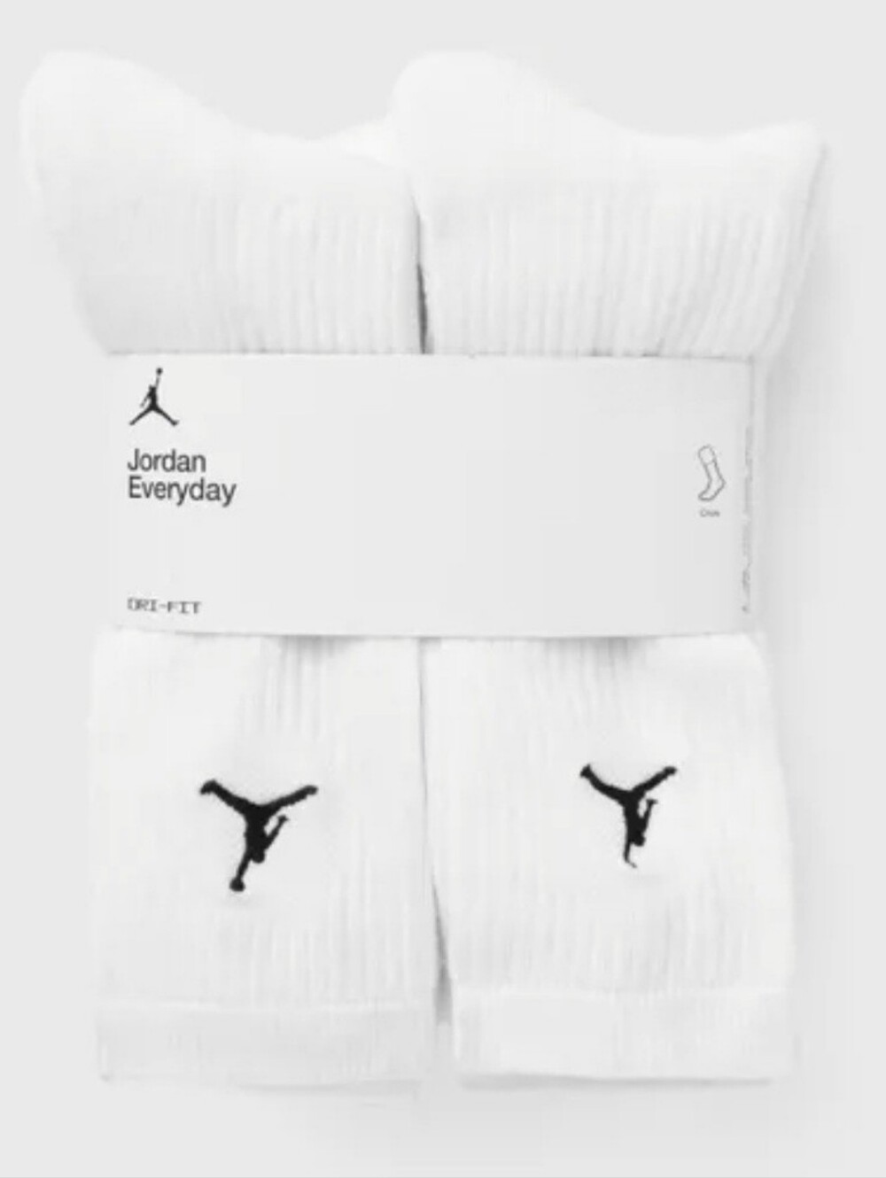 Jordan 6-PK Everyday Crew Socks- White